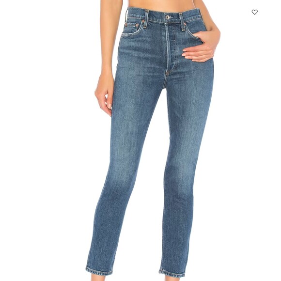 Agolde Nico High Rise Slim Fit Jean Denim Sz 24 - Picture 1 of 6